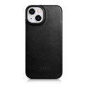 iCarer CE Oil Wax kožené pouzdro MagSafe pro iPhone 14 Plus – čer