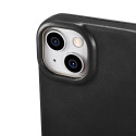 iCarer CE Oil Wax kožené pouzdro MagSafe pro iPhone 14 Plus – čer