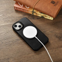 iCarer CE Oil Wax kožené pouzdro MagSafe pro iPhone 14 Plus – čer