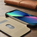 iCarer CE Oil Wax kožené pouzdro MagSafe pro iPhone 14 Plus – čer