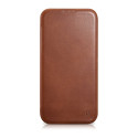 iCarer CE Oil Wax Leather Folio iPhone 14 Plus - hnědá