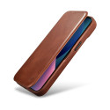iCarer CE Oil Wax Leather Folio iPhone 14 Plus - hnědá