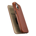 iCarer CE Oil Wax Leather Folio iPhone 14 Plus - hnědá