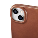iCarer CE Oil Wax Leather Folio iPhone 14 Plus - hnědá