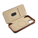 iCarer CE Oil Wax Leather Folio iPhone 14 Plus - hnědá