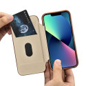iCarer CE Oil Wax Leather Folio iPhone 14 Plus - hnědá