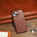 iCarer CE Oil Wax Leather Folio iPhone 14 Plus - hnědá