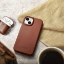 iCarer CE Oil Wax Leather Folio iPhone 14 Plus - hnědá