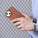 iCarer CE Oil Wax Leather Folio iPhone 14 Plus - hnědá