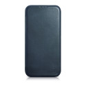 Pouzdro iCarer CE Oil Wax Leather pro iPhone 14 Plus - blue