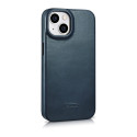 Pouzdro iCarer CE Oil Wax Leather pro iPhone 14 Plus - blue