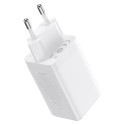 GaN 2xUSB C 1xUSB 65W Baseus GaN5 Pro rychlá nabíječka + USB C - USB C 100W kabel - bílý