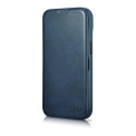 Pouzdro iCarer CE Oil Wax Leather pro iPhone 14 Plus - blue
