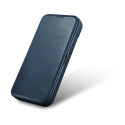 Pouzdro iCarer CE Oil Wax Leather pro iPhone 14 Plus - blue