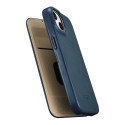 Pouzdro iCarer CE Oil Wax Leather pro iPhone 14 Plus - blue