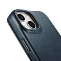 Pouzdro iCarer CE Oil Wax Leather pro iPhone 14 Plus - blue