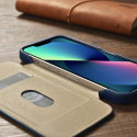 Pouzdro iCarer CE Oil Wax Leather pro iPhone 14 Plus - blue