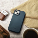 Pouzdro iCarer CE Oil Wax Leather pro iPhone 14 Plus - blue