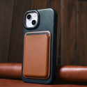 Pouzdro iCarer CE Oil Wax Leather pro iPhone 14 Plus - blue