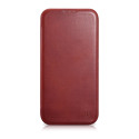Pouzdro iCarer CE Oil Wax Leather pro iPhone 14 Plus - červené
