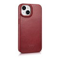Pouzdro iCarer CE Oil Wax Leather pro iPhone 14 Plus - červené