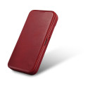 Pouzdro iCarer CE Oil Wax Leather pro iPhone 14 Plus - červené