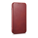 Pouzdro iCarer CE Oil Wax Leather pro iPhone 14 Plus - červené