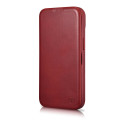 Pouzdro iCarer CE Oil Wax Leather pro iPhone 14 Plus - červené