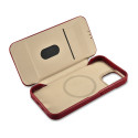 Pouzdro iCarer CE Oil Wax Leather pro iPhone 14 Plus - červené