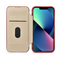 Pouzdro iCarer CE Oil Wax Leather pro iPhone 14 Plus - červené