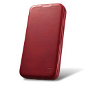 Pouzdro iCarer CE Oil Wax Leather pro iPhone 14 Plus - červené