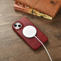 Pouzdro iCarer CE Oil Wax Leather pro iPhone 14 Plus - červené