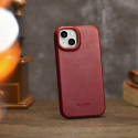 Pouzdro iCarer CE Oil Wax Leather pro iPhone 14 Plus - červené