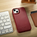 Pouzdro iCarer CE Oil Wax Leather pro iPhone 14 Plus - červené