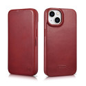 Pouzdro iCarer CE Oil Wax Leather pro iPhone 14 Plus - červené