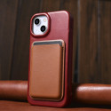 Pouzdro iCarer CE Oil Wax Leather pro iPhone 14 Plus - červené