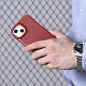 Pouzdro iCarer CE Oil Wax Leather pro iPhone 14 Plus - červené