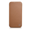 iCarer CE Premium Leather Folio pro iPhone 14 Pro - hnědá