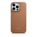 iCarer CE Premium Leather Folio pro iPhone 14 Pro - hnědá