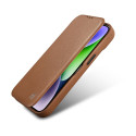 iCarer CE Premium Leather Folio pro iPhone 14 Pro - hnědá