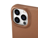 iCarer CE Premium Leather Folio pro iPhone 14 Pro - hnědá