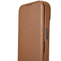 iCarer CE Premium Leather Folio pro iPhone 14 Pro - hnědá