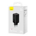 GaN 2xUSB C 1xUSB 65W Baseus GaN5 Pro rychlá nabíječka + USB C - USB C 100W kabel - černý