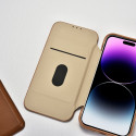 iCarer CE Premium Leather Folio pro iPhone 14 Pro - hnědá