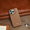 iCarer CE Premium Leather Folio pro iPhone 14 Pro - hnědá