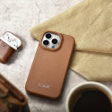 iCarer CE Premium Leather Folio pro iPhone 14 Pro - hnědá