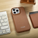 iCarer CE Premium Leather Folio pro iPhone 14 Pro - hnědá
