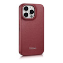 iCarer CE Premium Leather pro iPhone 14 Pro - červené