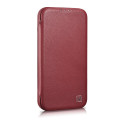 iCarer CE Premium Leather pro iPhone 14 Pro - červené