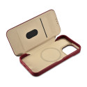 iCarer CE Premium Leather pro iPhone 14 Pro - červené